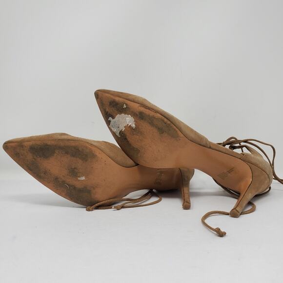Banana Republic Nude lace up point toe heels 9.5 Excellent condition - Picture 6 of 8